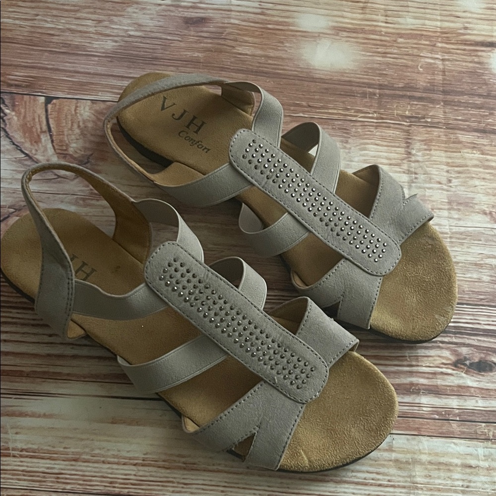 VJH Confort Rhinestone Stretch Elastic Sandals 9.5